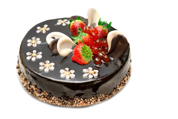 Chocolate cake close up