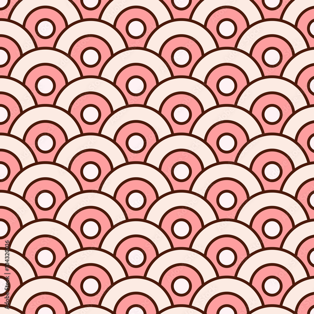 Aufkleber abstract vector seamless pattern simple waves round with swatches