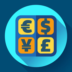 Currency exchange sign icon and converter symbol. Money label.