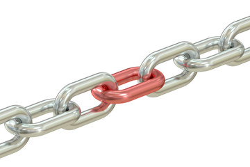 Obraz premium Chain with red link