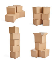 box package delivery cardboard carton stack
