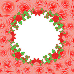 rose background with rose frame