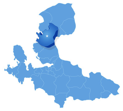 Map of Izmir - Aliaga is pulled out