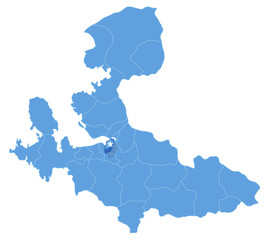 Map of Izmir - Karabaglar is pulled out