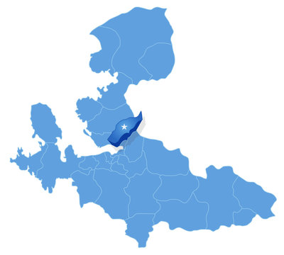 Map of Izmir - Karsiyaka is pulled out