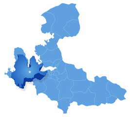Map of Izmir - Urla is pulled out