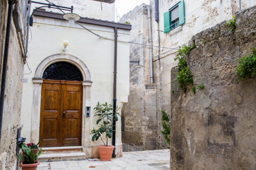 Fototapeta na wymiar UNESCO Matera street day view, Basilicata, Italy. Sassi di Matera