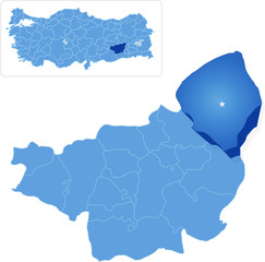 Map of Diyarbakir -  Kulp is pulled out