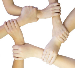 Ring of hands teamwork