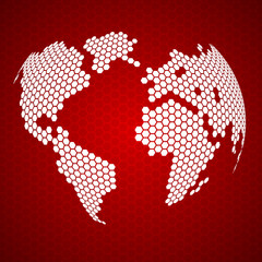 Abstract globe earth of hexagons