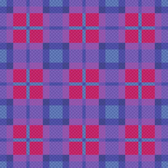 Seamless checkered pattern in blue, pink and violet