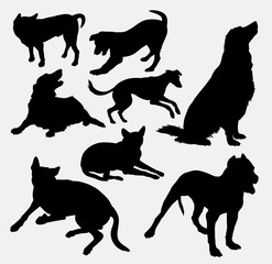 Dog pet animal silhouette 16. Good use for symbol, logo, web icon, sticker, mascot, avatar, or any design you want. Easy to use.