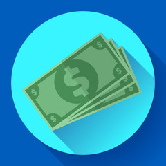 Flat icon of money vector