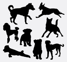 Dog pet animal silhouette 20. Good use for symbol, logo, web icon, mascot, sign, sticker design, or any design you wany. Easy to use.
