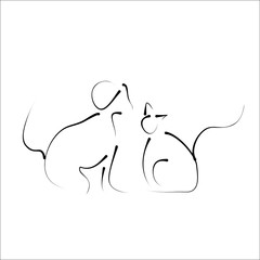 cat dog vector icon