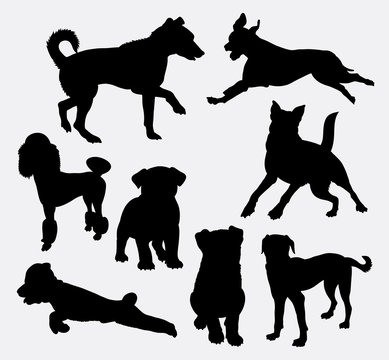 Dog pet animal silhouette 20. Good use for symbol, logo, web icon, mascot, sign, sticker design, or any design you wany. Easy to use.
