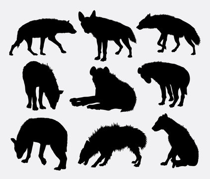 Hyena mammal animal silhouette 02. Good use for symbol, logo, web icon, mascot, sticker design, sign, avatar, or any design you want. Easy to use.
