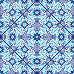 Portuguese azulejo tiles. Seamless patterns.