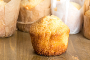 homemade cupcake baked in paper