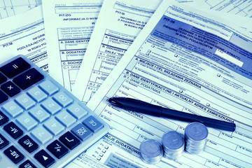 Polish tax form PIT-36 with other attachments for personal income tax purpose (for individuals engaged in business).