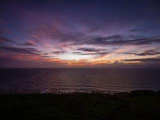 Fototapeta na wymiar Sunset over the Sao Miguel coastline