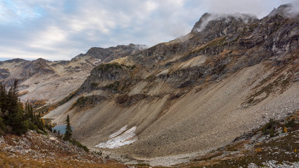 Rocky slopes in the mountains, HEATHER-MAPLE PASS LOOP TRAIL, Washington state