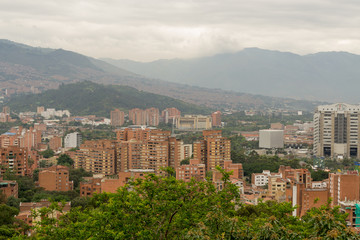 Obraz premium Spectacular panorama of modern South American city Medellin, Colombia
