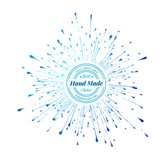 Set of hand drawn vector badges, sunburst, icon. logo, design template 