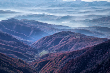 mountain scene, aerial view