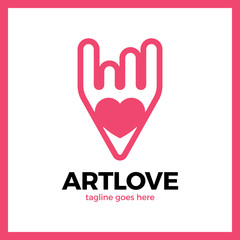 Love Art Pencil Logo