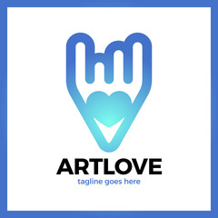 Fototapeta premium Love Art Pencil Logo