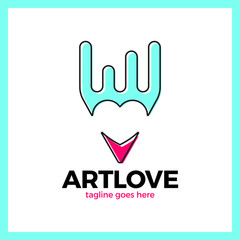 Love Art Pencil Logo