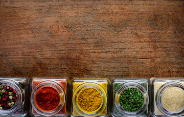 Spices in Jars with Copy Space