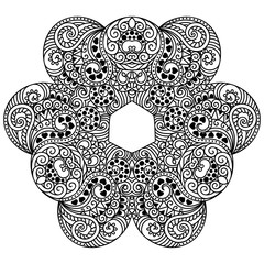 Vector henna tatoo mandala. Mehndi style.
