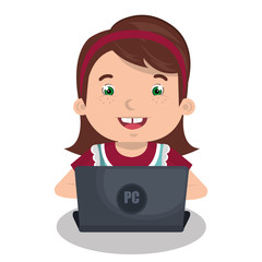 Children using computer design 