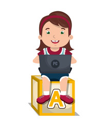 Children using computer design 