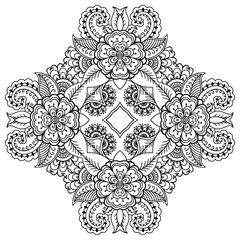 Vector henna tatoo mandala. Mehndi style.
