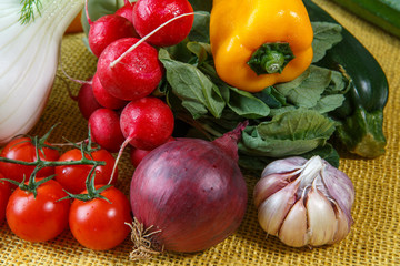 Assortment of fresh vegetables close up