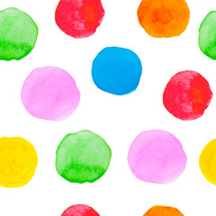 Seamless background with watercolor circles.