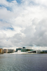 Fototapeta premium Oslo, Norway - July 15, 2015: Day View of The Oslo Opera House. The Home Of The Norwegian National Opera And Ballet. Norway