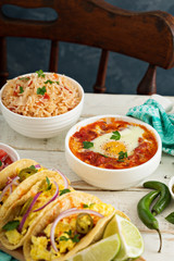 Egg baked in tomato sauce