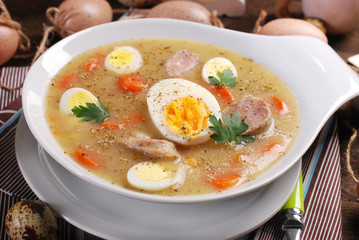 traditional easter white borscht