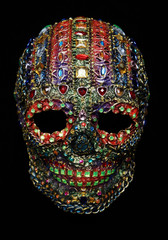 Skull decorated with colorful stones