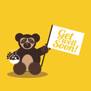 Get well soon design, in yellow color