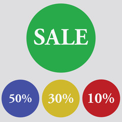 Flat design sale discount. Vector Illustration, eps10, contains transparencies