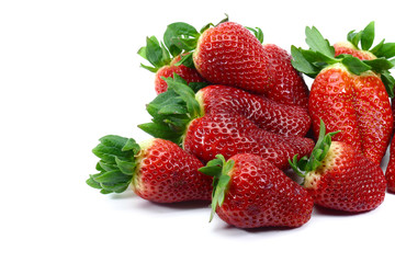 Spanish big strawberries isolated on white background