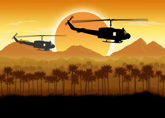 Military forces in a jungle situation