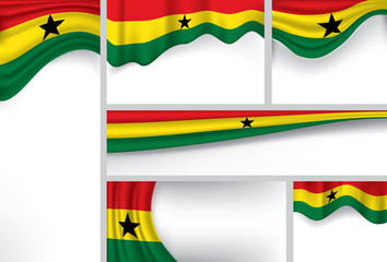 Abstract Ghana Flag, Ghanaian Colors (Vector Art)