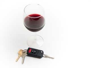 red wine and key