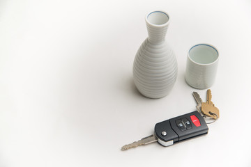 sake bottle and key